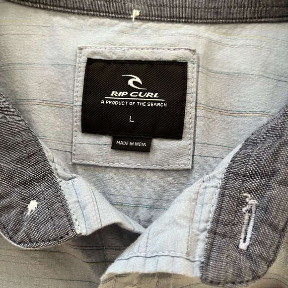 Rip Curl Double Pocket Light Blue Button Down Casual Shirt Size Large - Picture 5 of 9